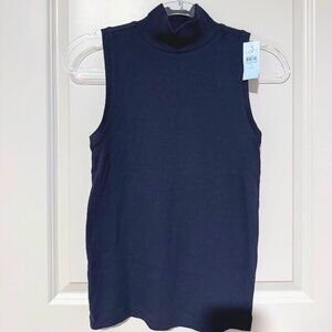 LOFT Petite Ribbed Mock Neck Shell Top